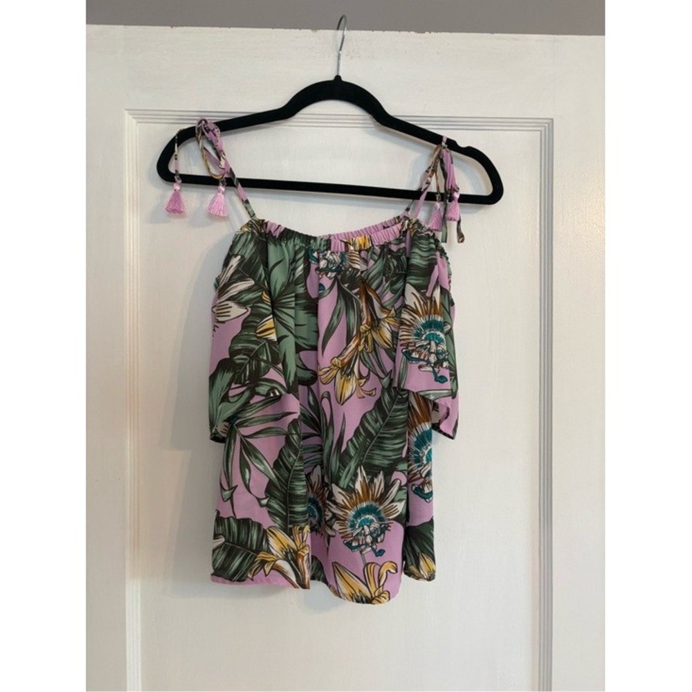 NWT J.Crew Tropical Print Off-the-Shoulder Top Size 0